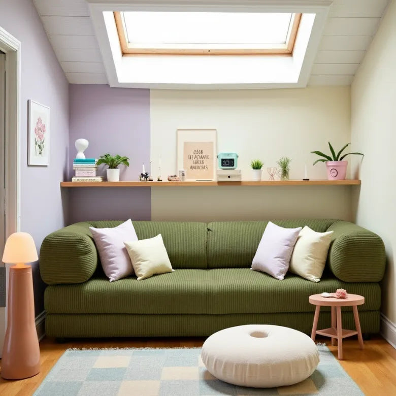 Sofá Cama Bloom Tecido Cotelê Verde - Sofá na Caixa