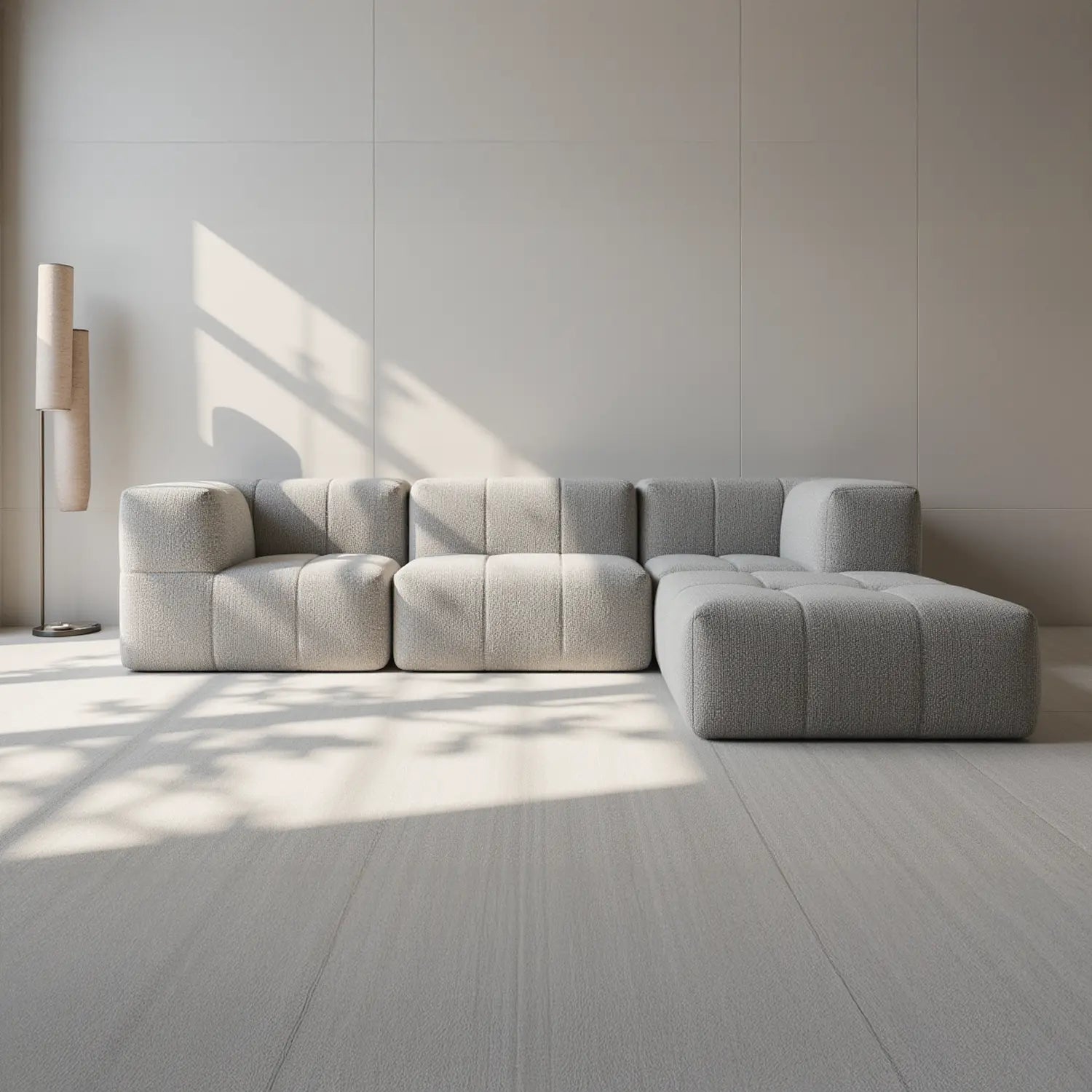 Apoio para o pé em Boucle - Sofá na Caixa - Cinza