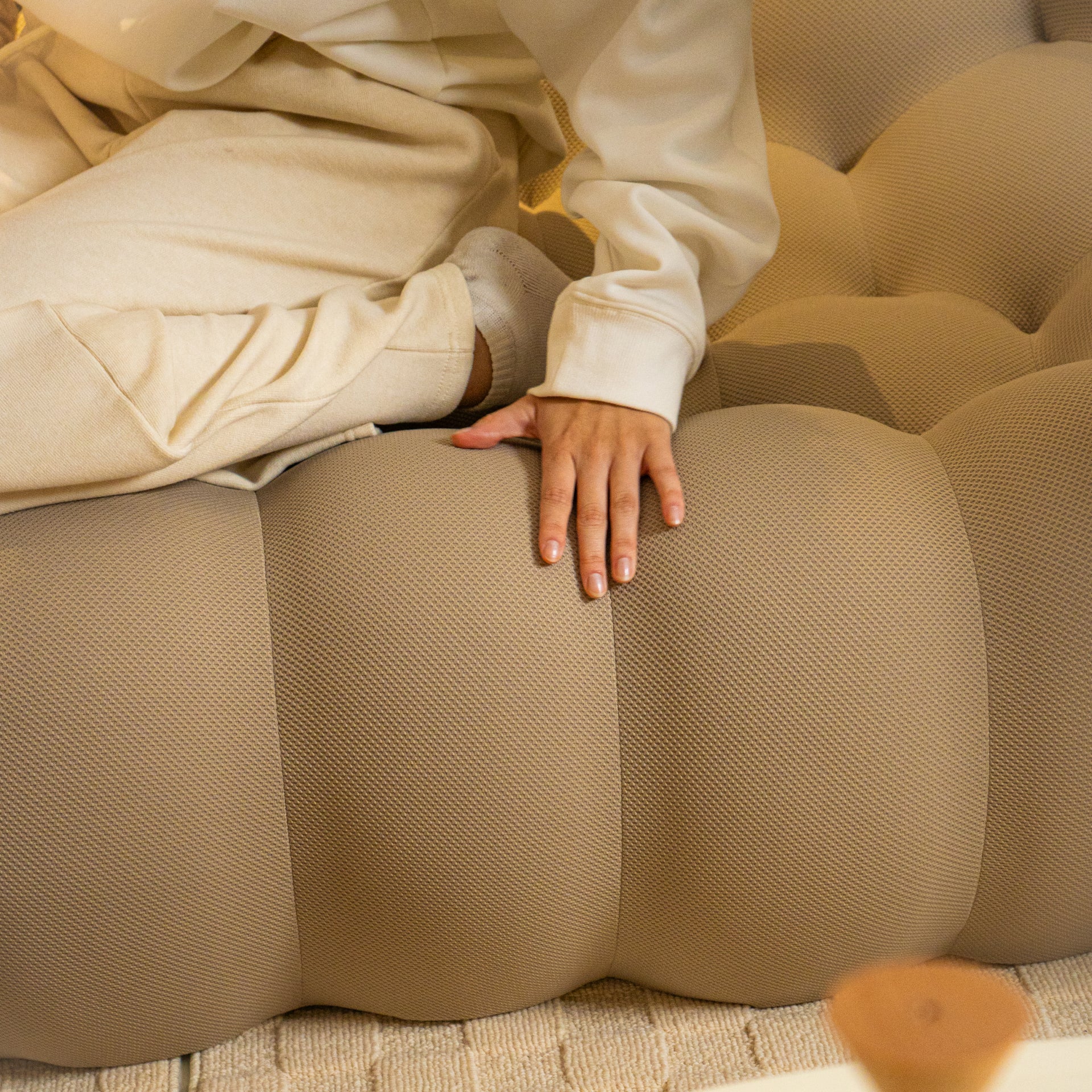 Sofá na Caixa cosmo 3 lugares em Boucle - Linho