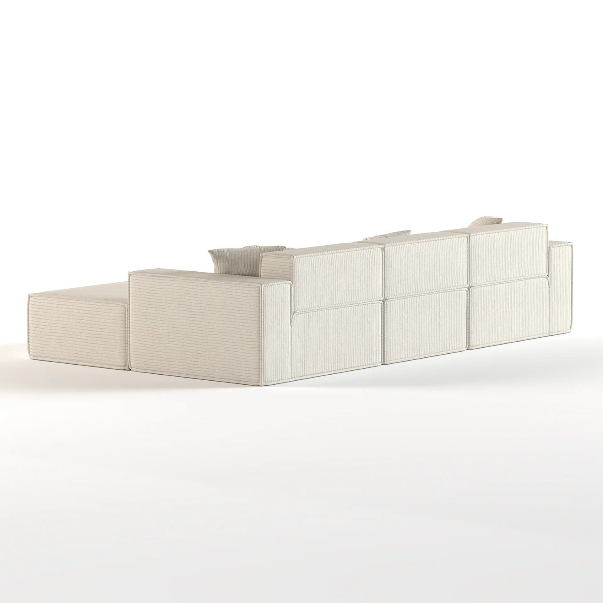 Sofá na Caixa Pelion 3 lugares + 1 chaises em Boucle - Linho