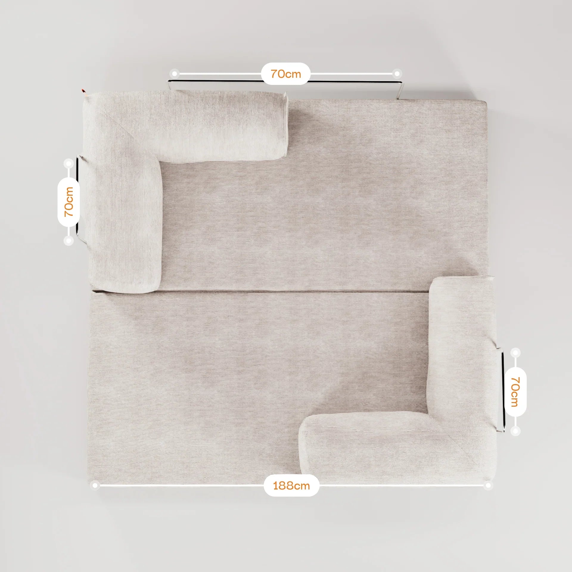 Sofá na Caixa Bloom Sofa Cama Corduroy - Linho