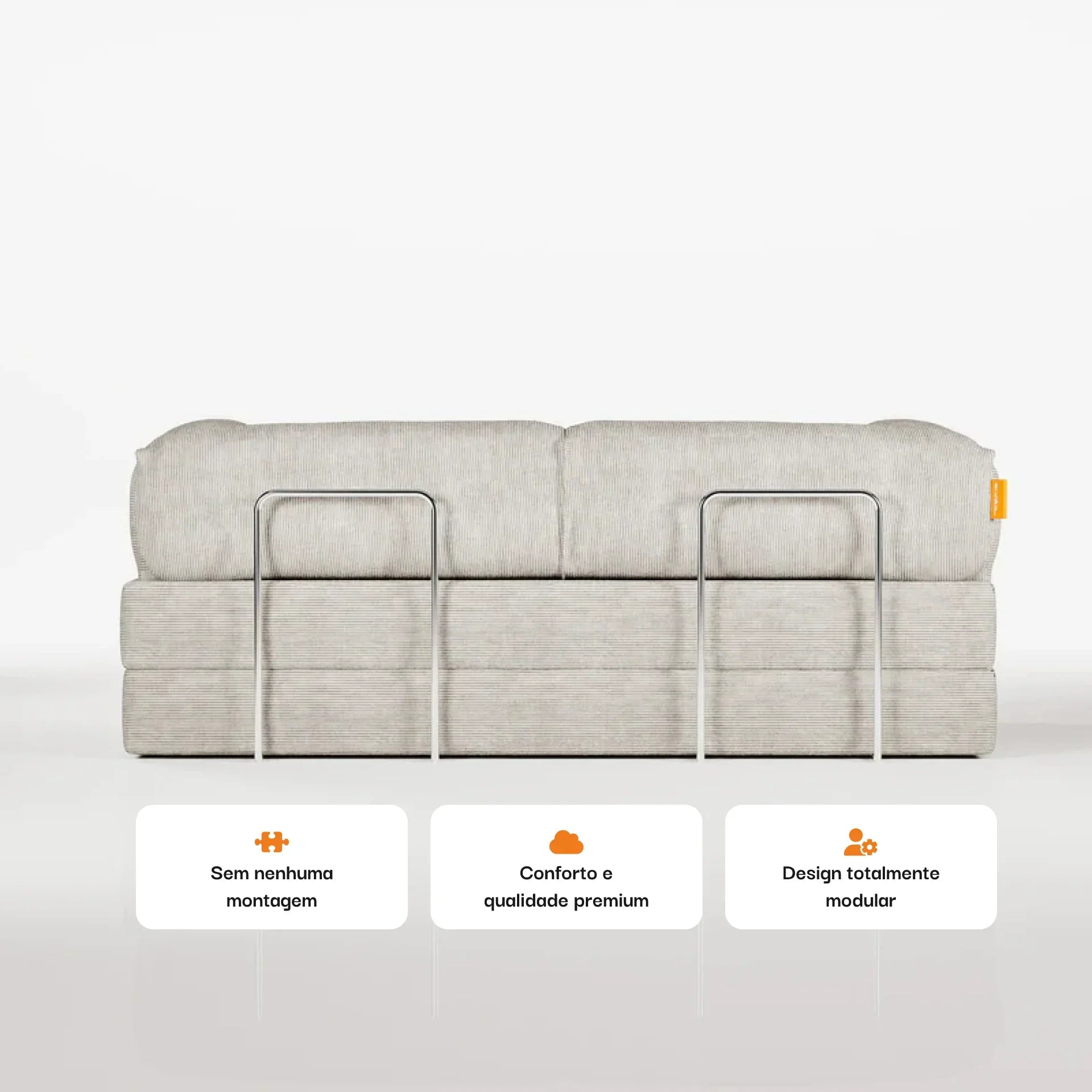 Sofá na Caixa Bloom Sofa Cama Corduroy - Linho