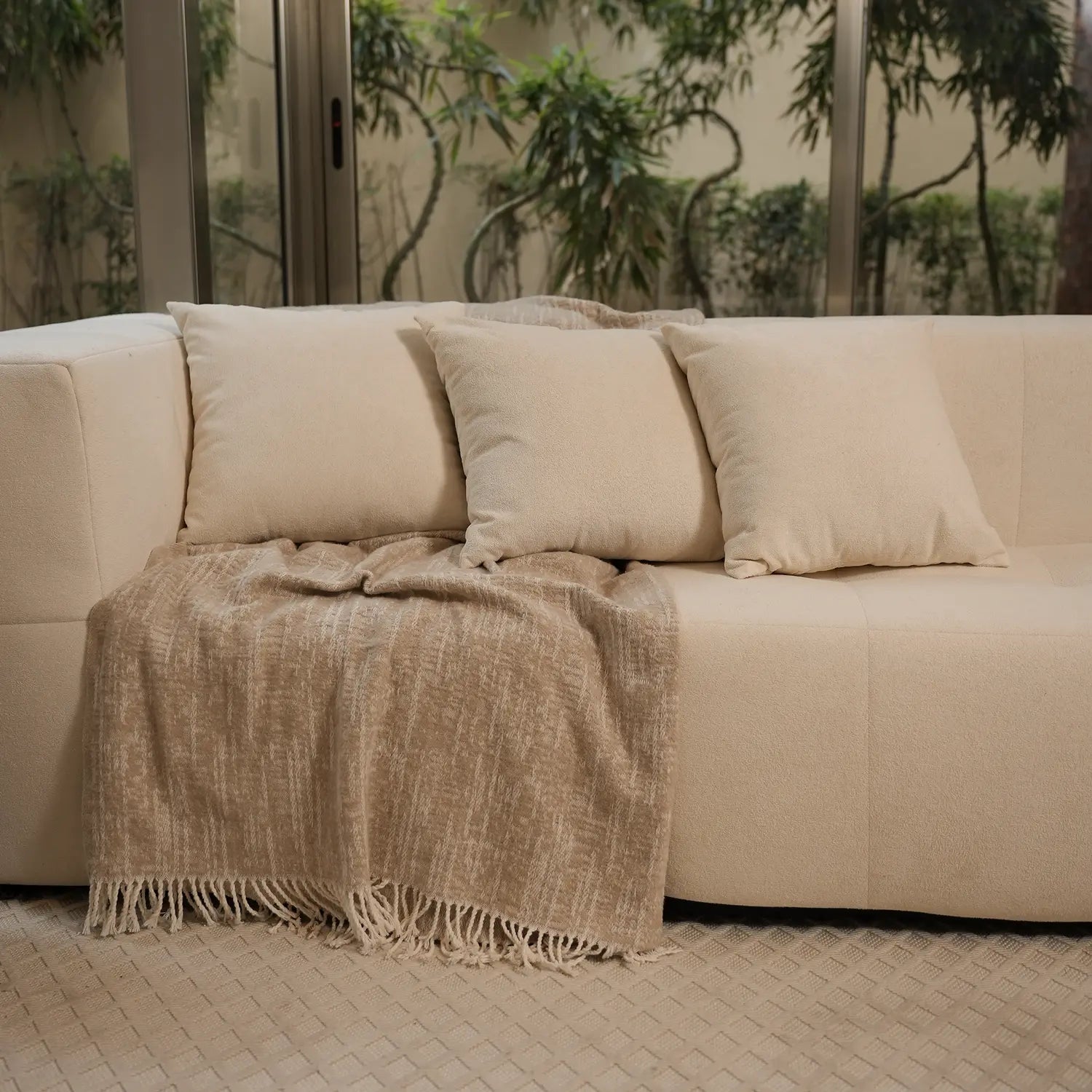 Apoio para o pé em Boucle - Sofá na Caixa - Linho