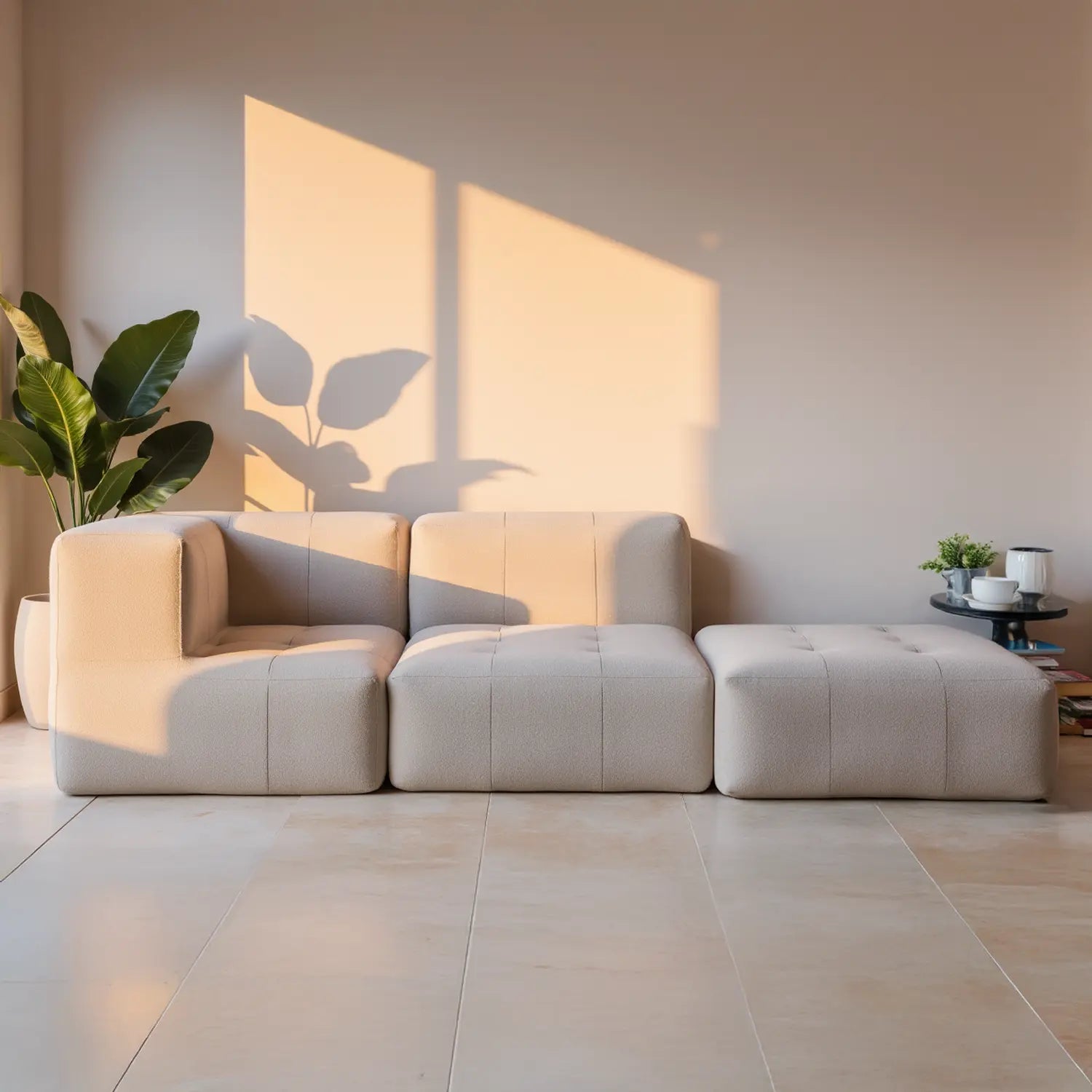 Apoio para o pé em Boucle - Sofá na Caixa - Linho