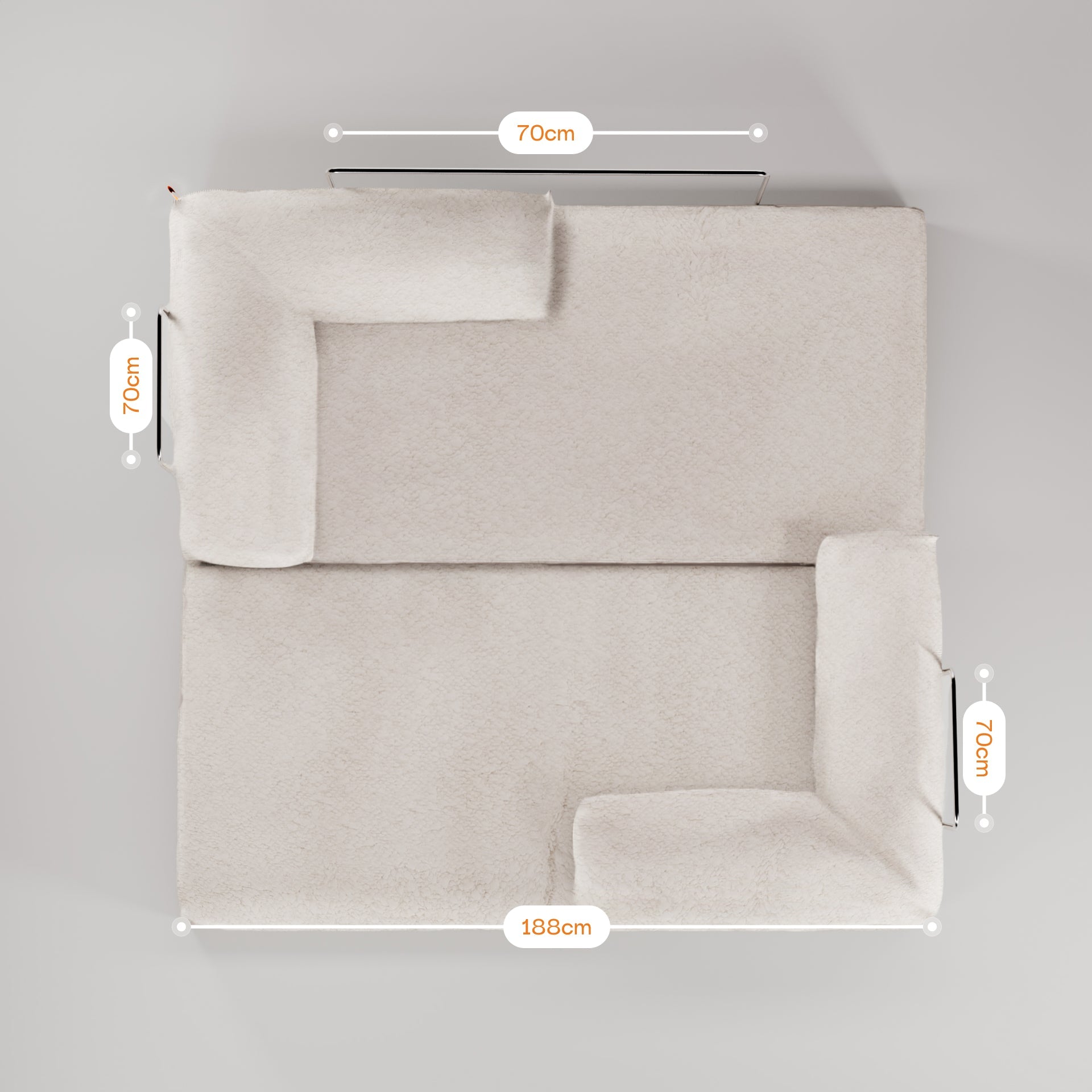 Sofá Cama Bloom Tecido Cotelê Terracota - Sofá na Caixa