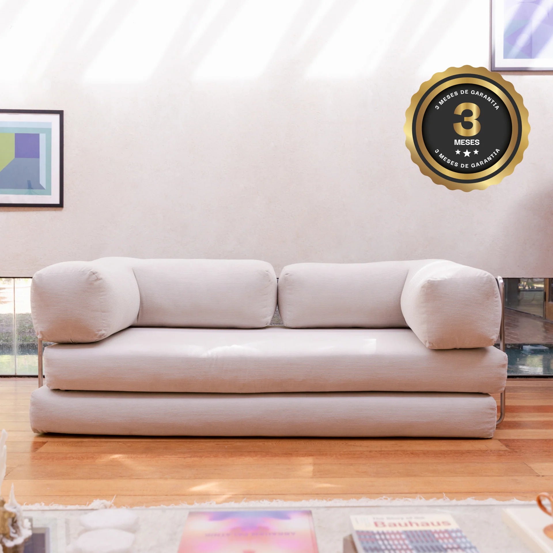 Sofá Cama Bloom Tecido Cotelê Terracota - Sofá na Caixa