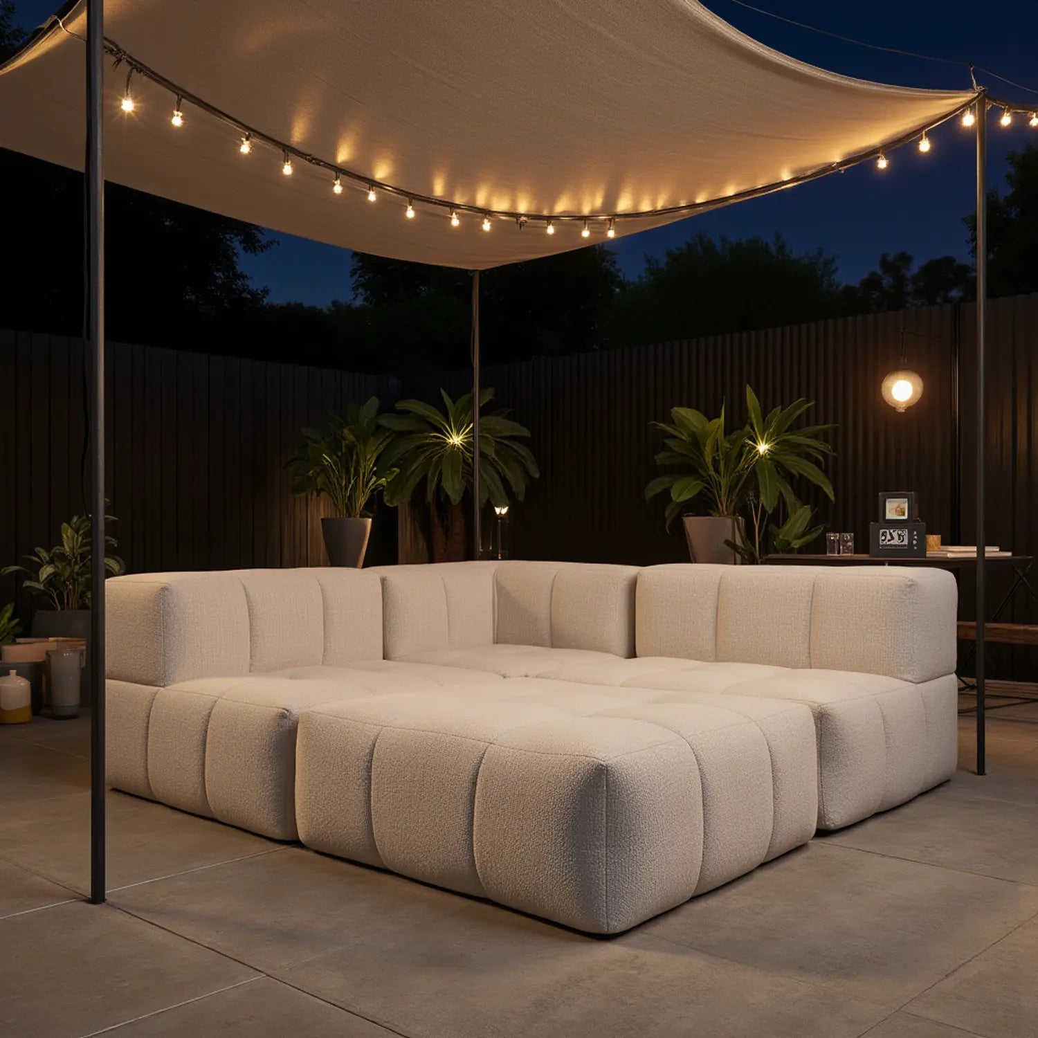 Apoio para o pé em Boucle - Sofá na Caixa - Linho