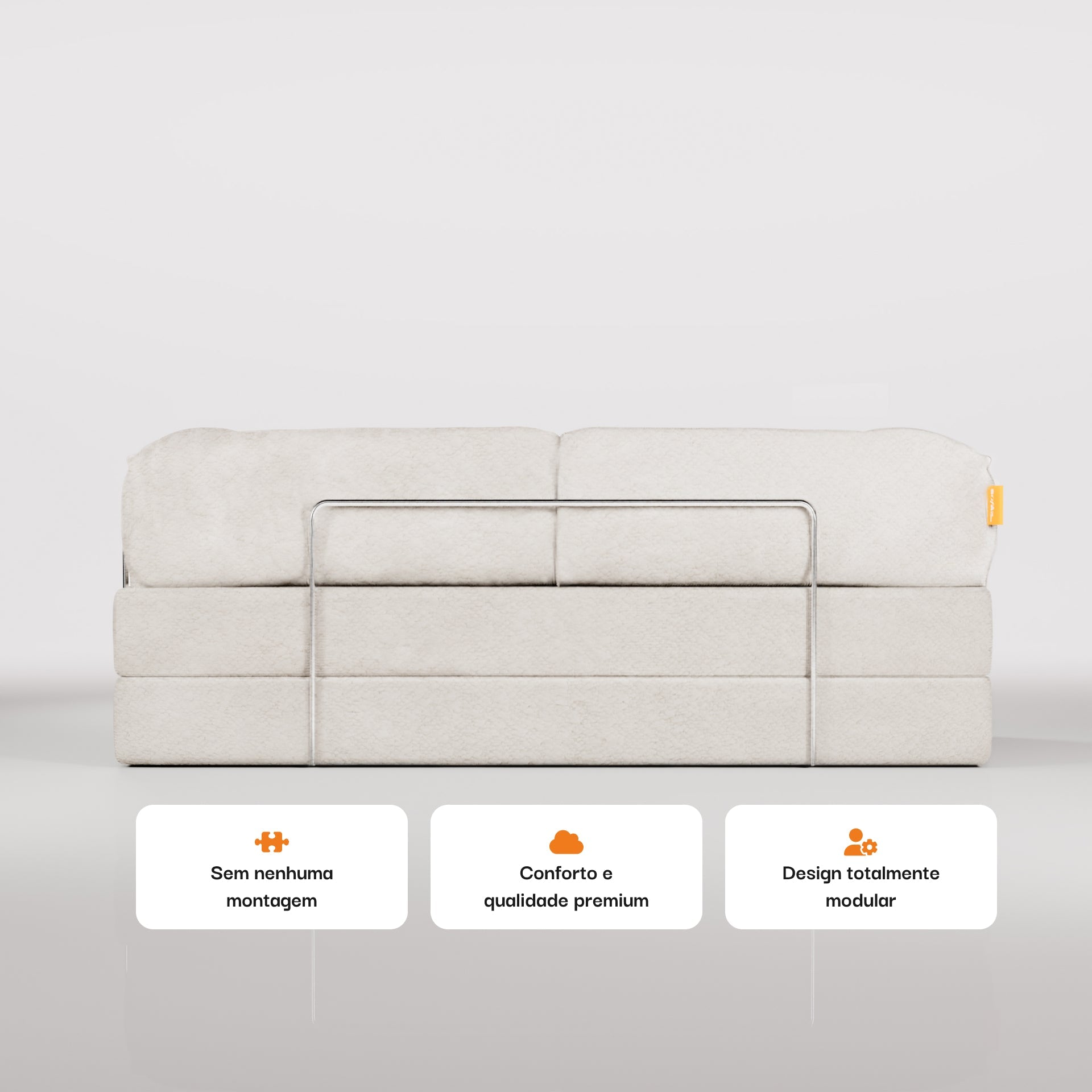 Sofá Cama Bloom Tecido Cotelê Terracota - Sofá na Caixa