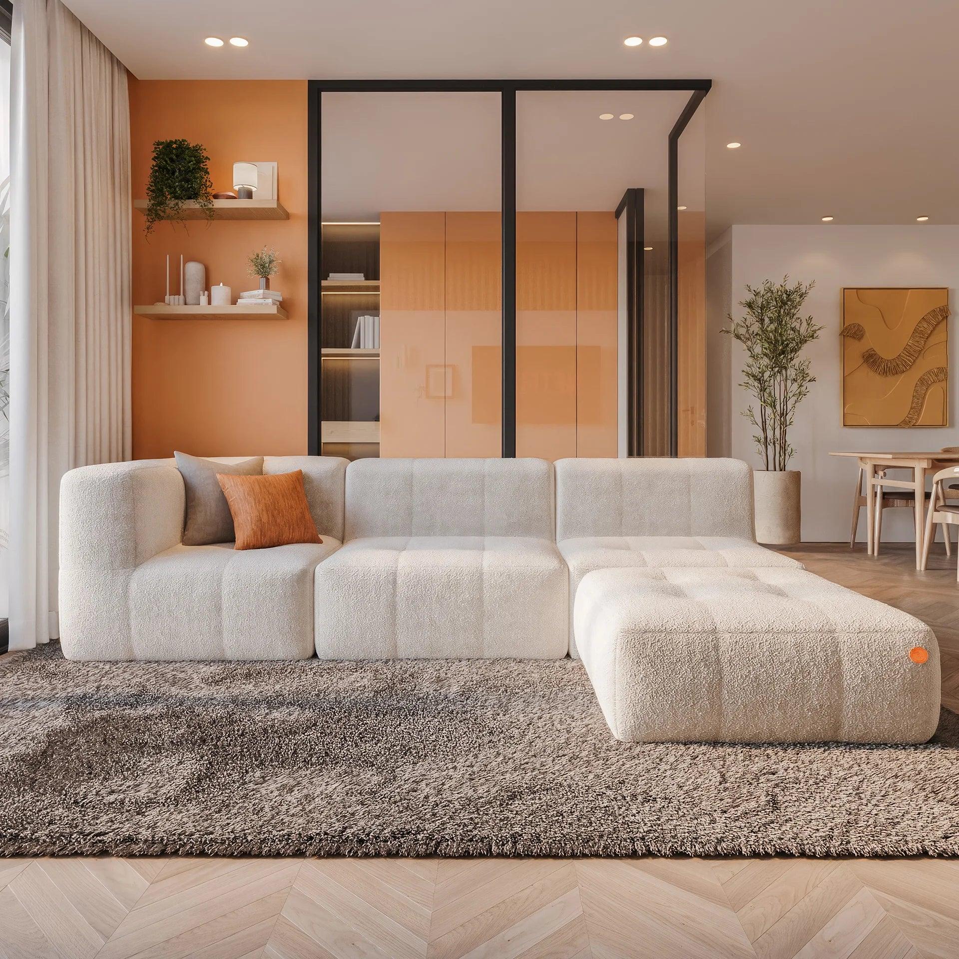 Apoio para o pé em Boucle - Sofá na Caixa - Linho